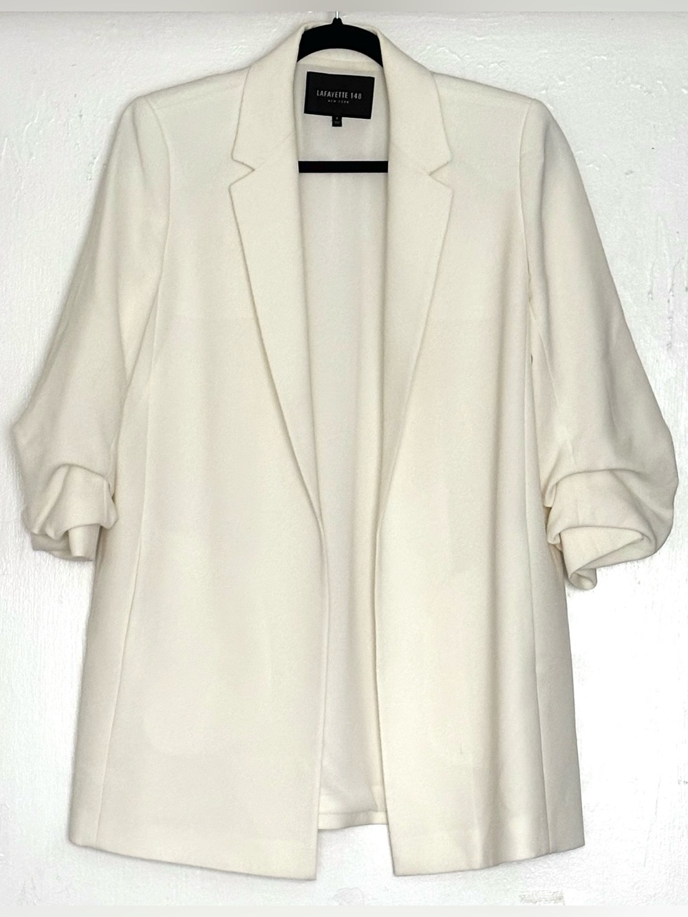Lafayette 148 Henrik Finesse Crepe Jacket White Size S
